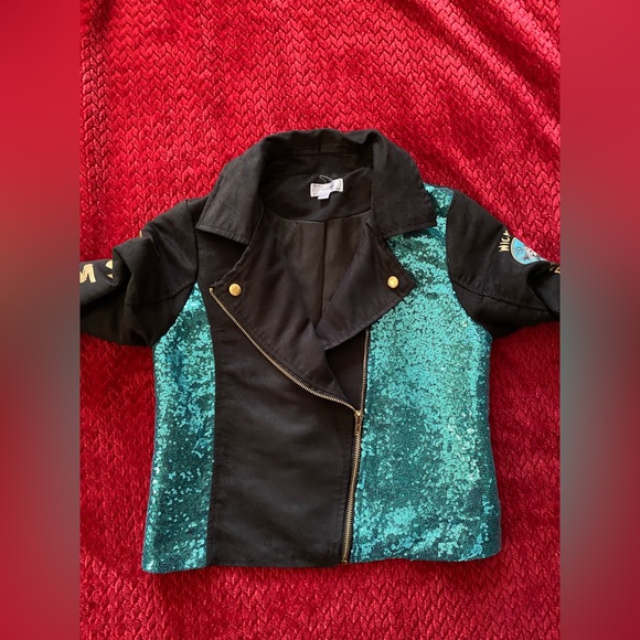 D-Signed Disney Descendants 3 Faux Suede Moto Jacket, Girls size M( 10/12) - Picture 12 of 14